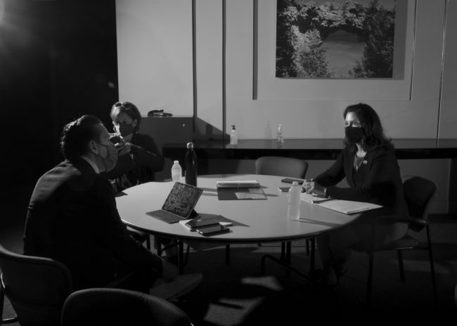 gretchen whitmer meeting at table